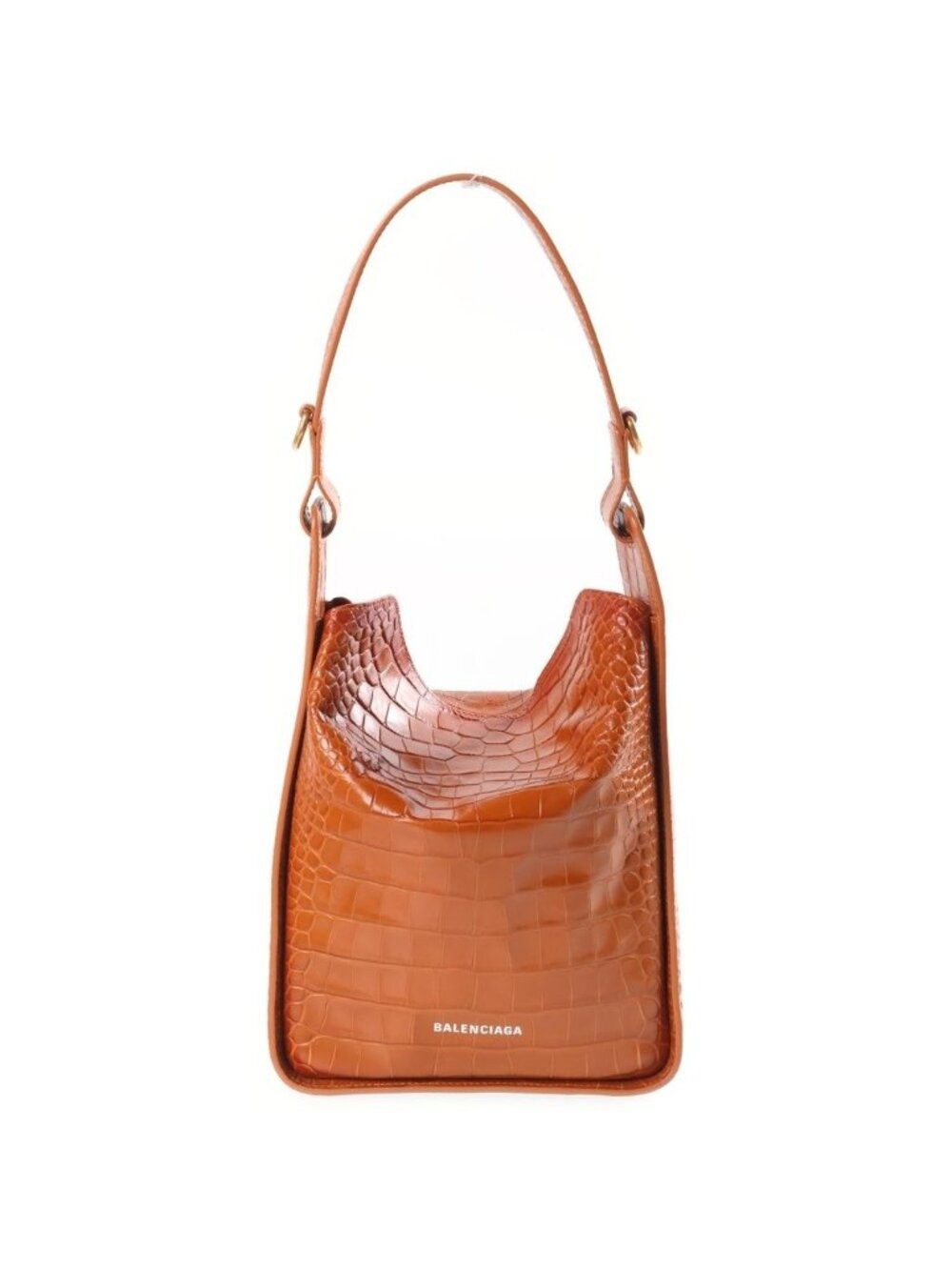 Balenciaga North South 2-Way Shoulder Bag Gold Brown